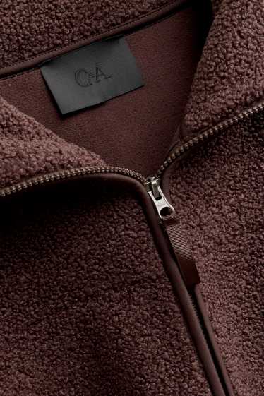 Femmes - Gilet sans manches en peluche - marron foncé