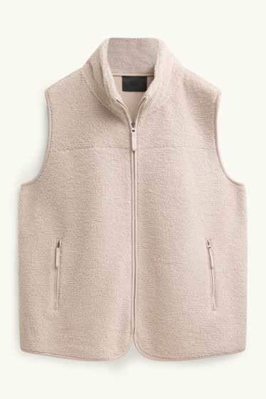 Femmes - Gilet sans manches en peluche - beige