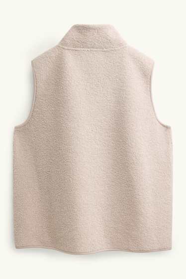 Femmes - Gilet sans manches en peluche - beige