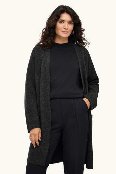 Women - Long cardigan - dark gray