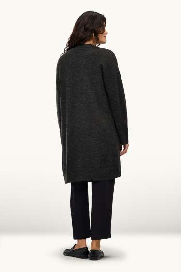 Women - Long cardigan - dark gray