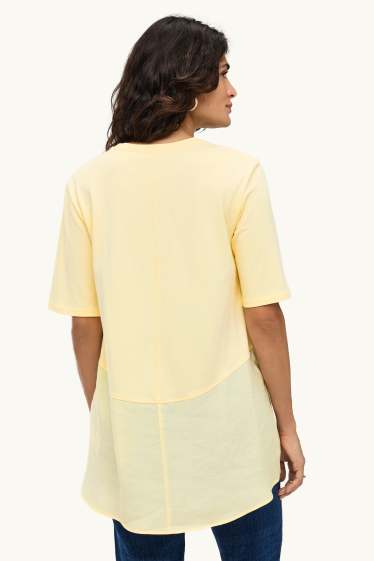 Women - T-shirt - relaxed fit - yellow