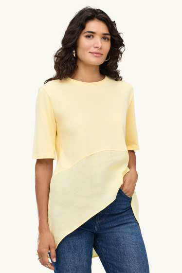Women - T-shirt - relaxed fit - yellow