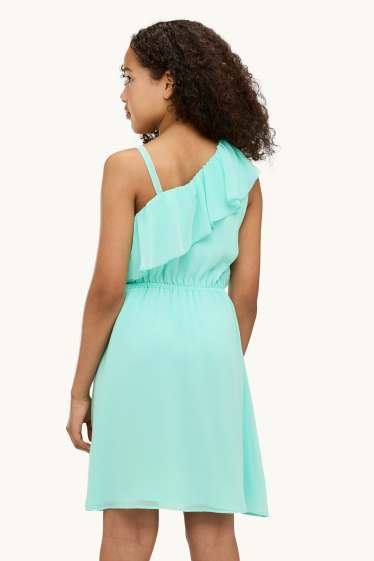 Enfants filles - Robe en mousseline - vert menthe