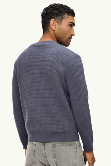 Hommes - Sweat - finition texturée - gris