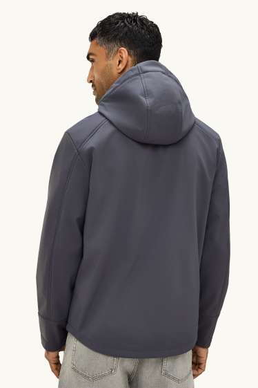 Home - Jaqueta softshell amb caputxa - repel·lent a l’aigua - gris fosc