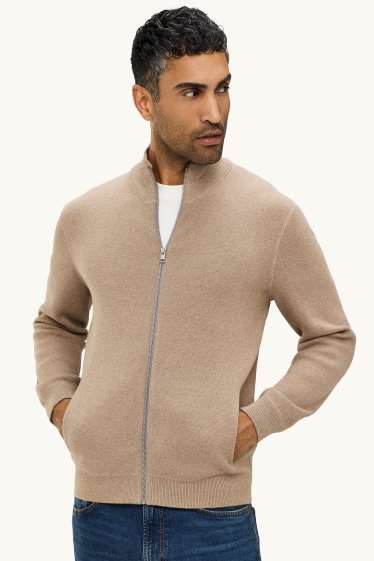 Herren - Strickjacke - beige