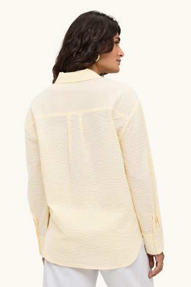 Women - Blouse - white / yellow