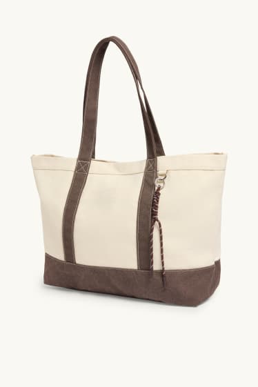 Damen - Großer Shopper - braun / beige