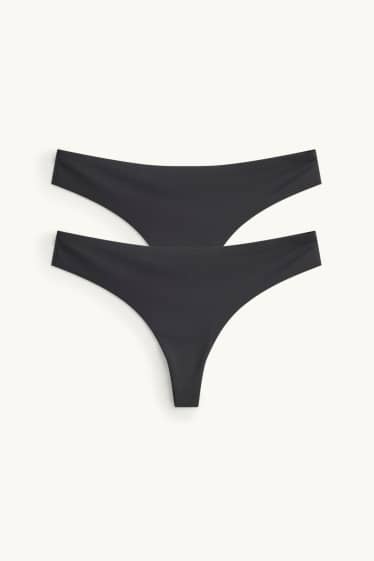 Damen - Multipack 2er - Invisible String - schwarz