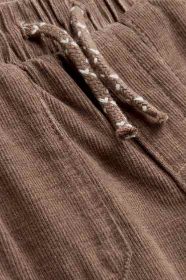 Neonati - Pantaloni termici di velluto a coste per neonati - marrone