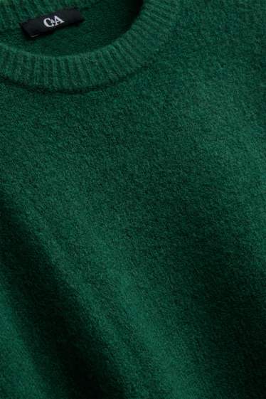 Dámské - Pletené šaty - straight fit - tmavozelená
