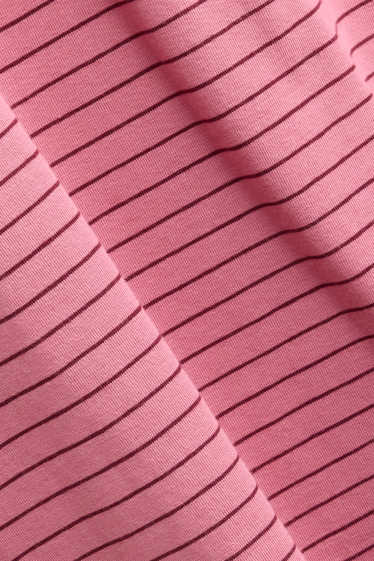 Dona - Samarreta de màniga llarga - slim fit - de ratlles - rosa/vermell