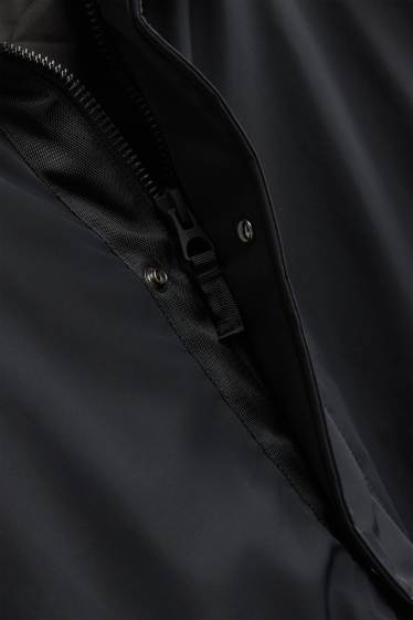 Men - Parka with hood - lined - water-repellent - black