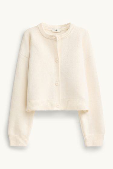 Kinder Mädchen - Strickjacke - cremeweiß