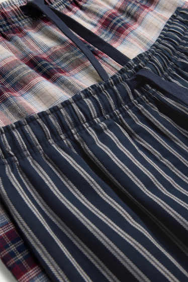 Herren - Multipack 2er - Pyjamahose - dunkelblau / weiß