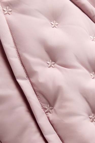 Bébés filles - Petites fleurs - combinaison de neige pour bébé - doublée - rose clair