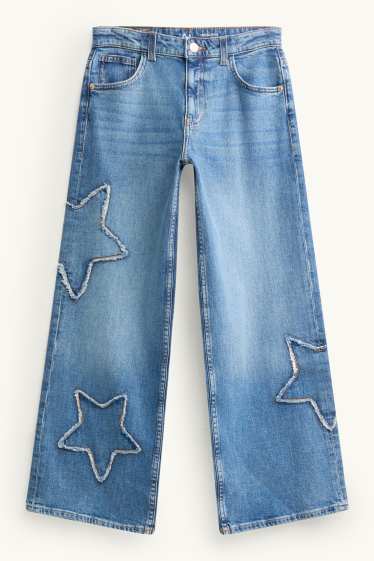 Bambine - Stella - jeans a gamba larga - jeans blu