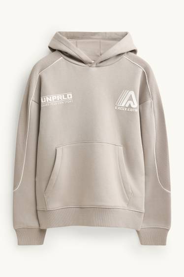 Enfants garçons - Sweat à capuche - taupe