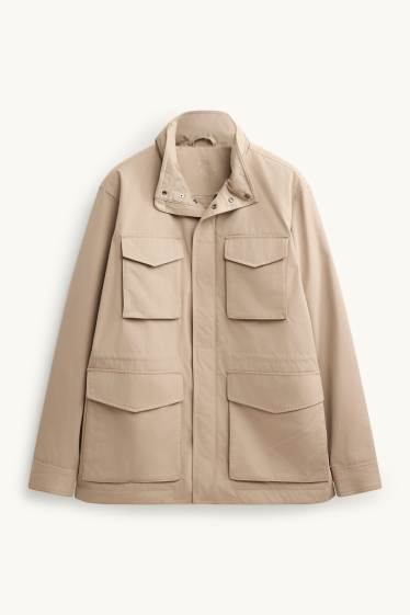 Herren - Jacke - gefüttert - wasserabweisend - beige