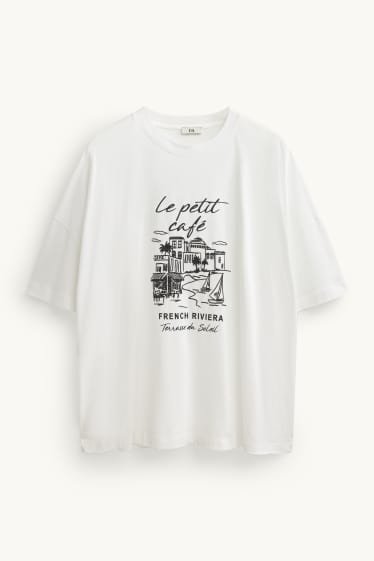 Women - T-shirt - regular fit - white
