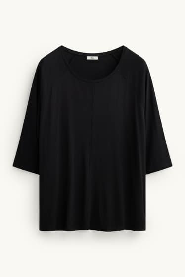 Femmes - T-shirt - relaxed fit - noir
