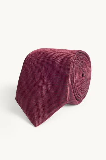 Men - Tie - dark red