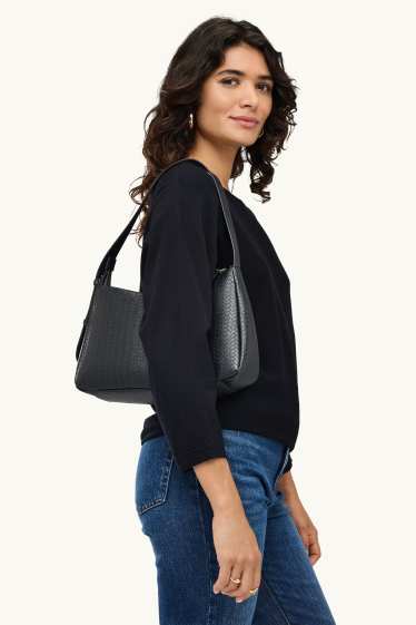 Donna - Borsa da spalla - similpelle - nero
