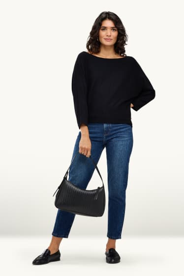 Donna - Borsa da spalla - similpelle - nero