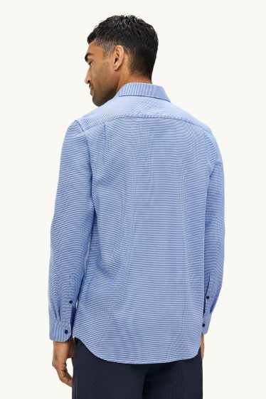 Uomo - Camicia business - regular fit - colletto alla francese - senza necessità di stiratura - fantasia - blu