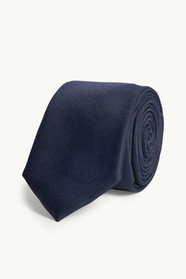 Hommes - Cravate - bleu foncé