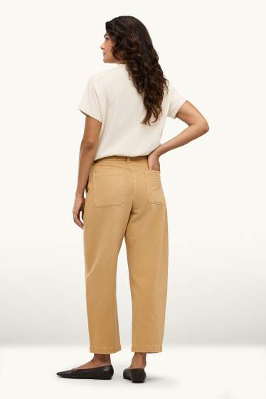 Damen - Barrel Jeans - High Waist - beige