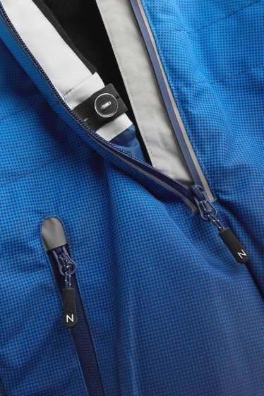 Enfants garçons - Combinaison de ski avec capuche - doublée - imperméable - à motif - bleu