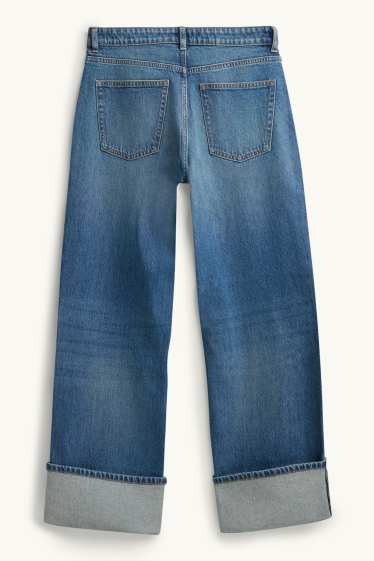 Damen - Baggy Jeans - Mid Waist - jeansblau