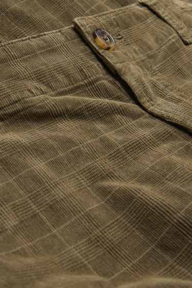 Men - Corduroy trousers - straight fit - dark green