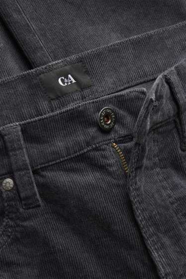 Men - Corduroy trousers - straight fit - denim-dark gray
