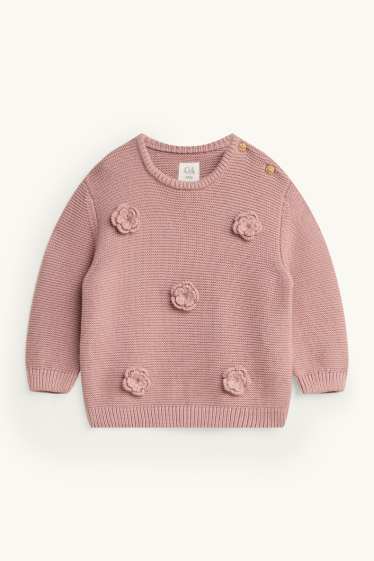 Baby Girls - Floral - baby jumper - pale pink