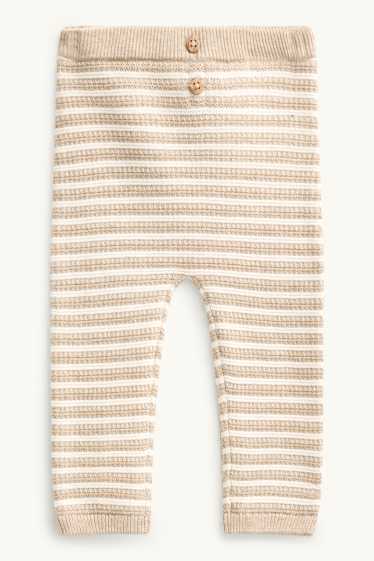 Unisex - Leggings in maglia per neonati - a righe - beige
