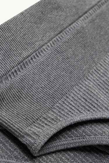 Dames - Set van 2 - slip - naadloos - ribstof - grijs-mix
