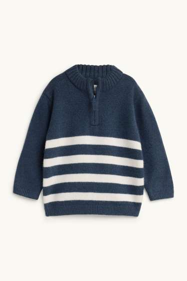 Bébés garçons - Pull bébé - à rayures - bleu foncé / blanc