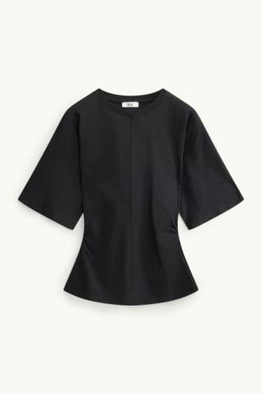 Dámské - Tričko - slim fit - černá