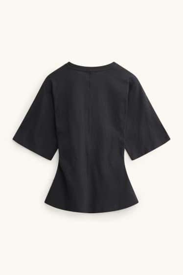 Dámské - Tričko - slim fit - černá