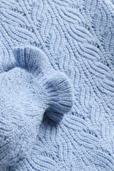 Enfants filles - Pull - motif tressé - bleu clair
