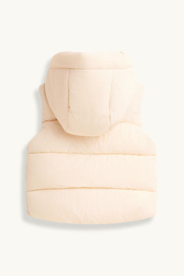 Bébés filles - Doudoune sans manches à capuche pour bébé - finition déperlante - beige