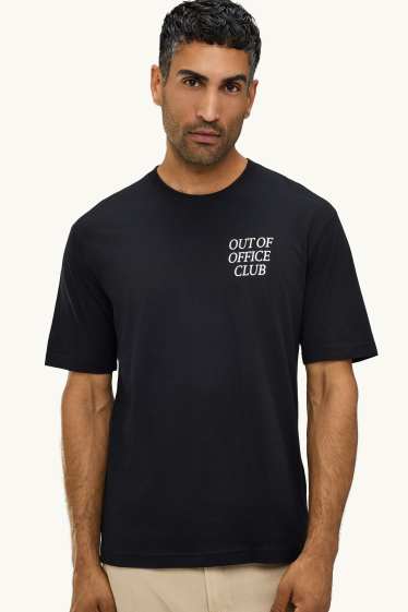 Hommes - T-shirt - relaxed fit - noir