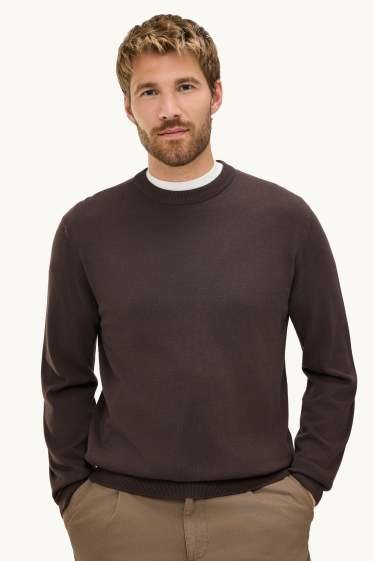 Hommes - Pull - marron foncé