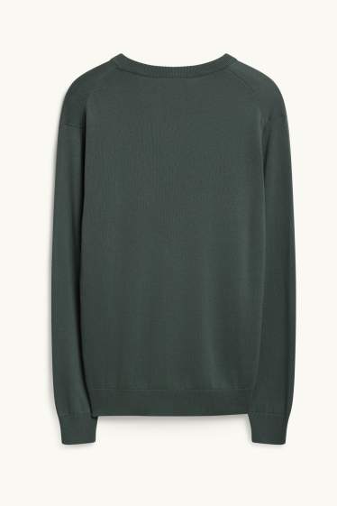 Men - V-neck jumper - green