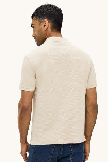 Men - Polo shirt - regular fit - ribbed - creme