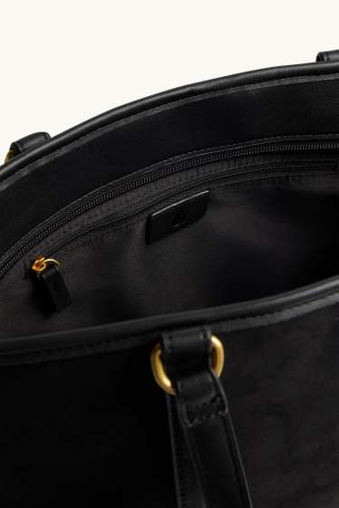 Women - Large shopper - faux suede - black