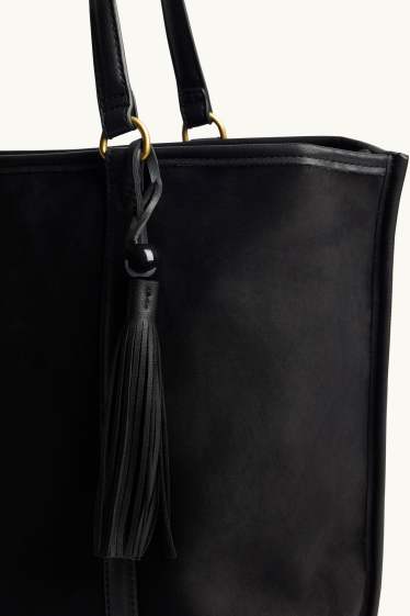 Women - Large shopper - faux suede - black